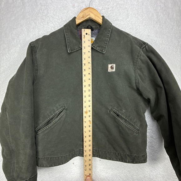 Carhartt Detroit Jacket Blanket Lined Mens Large J146 MOS Moss Green - Picture 6 of 11